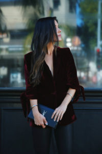 red velvet blazer