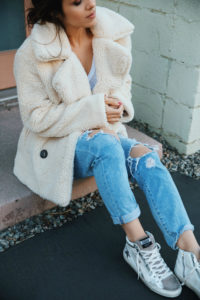 teddy coat free people golden goose sneaks
