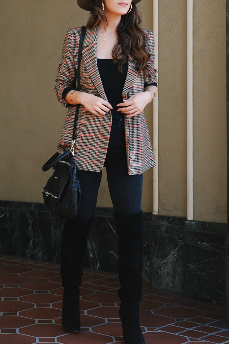 womens plaid blazer trend