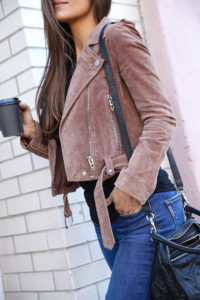 blank nyc suede moto tan