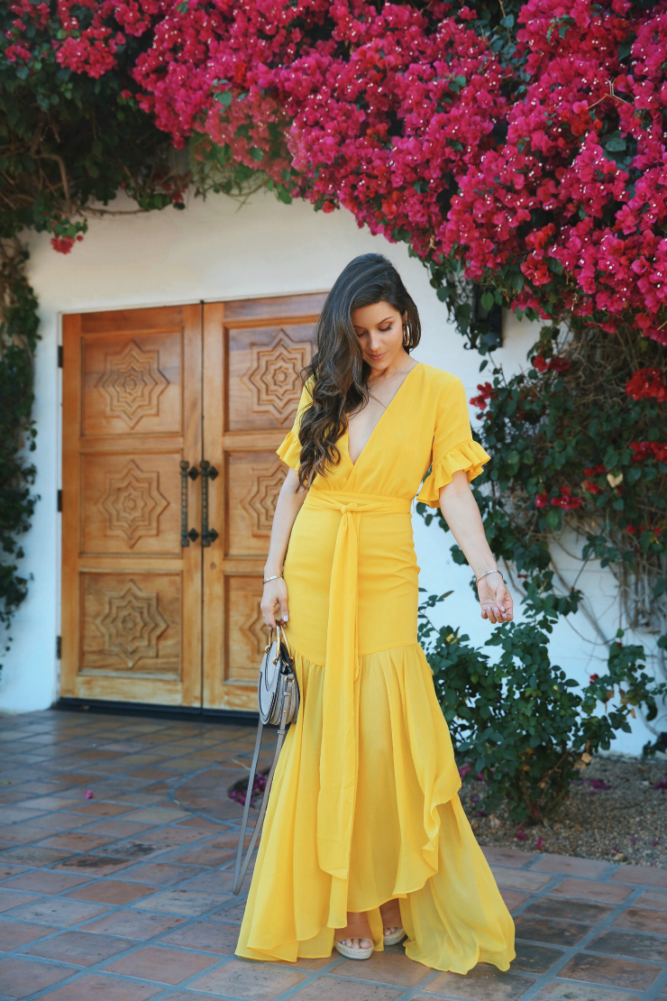 lovers and friends yellow maxi dress