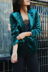 yumi kim green velvet blazer