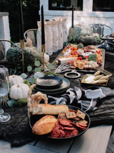 fall entertaining cheese and wine spread