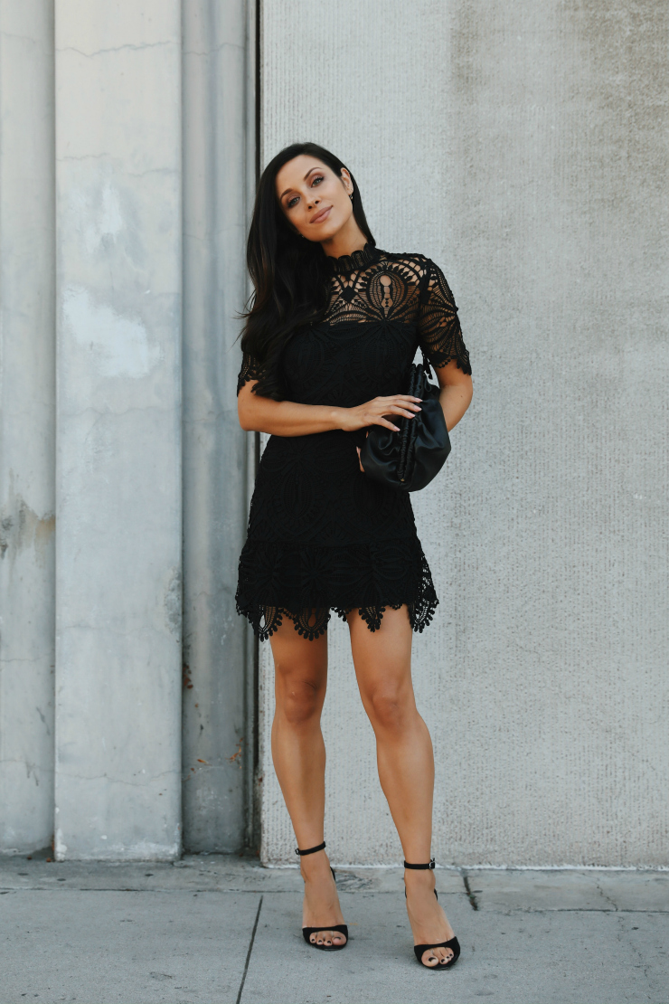 black lacy dress