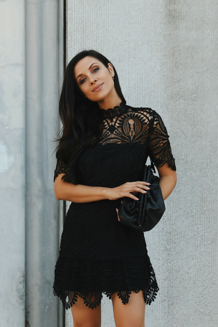 short black lace dress