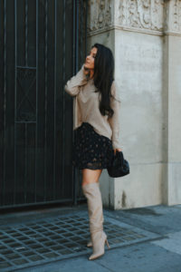 madewell sweater and free people skirt and vince camuto boots