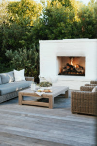 backyard patio fireplace